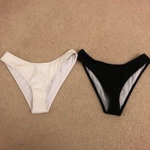 white and black bikini bottoms